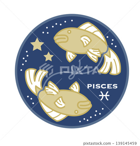 Simple zodiac icon for Pisces 139145459