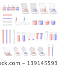 A collection of illustrations of makeup and skincare products in pink and purple. 139145593