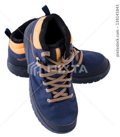 Trekking boots for hiking isolated on a white background Trekking boots for hiking isolated on a white background 139145843