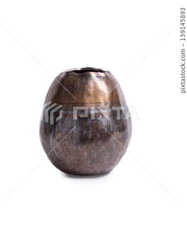 Japanese traditional clay pot on white background. 139145893