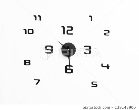 Minimalistic wall clock design with black numbers 139145900