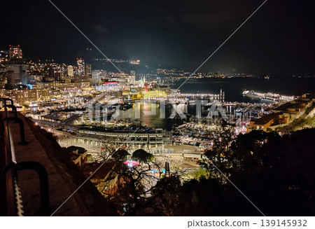 Monaco on the French Riviera in the evening 139145932
