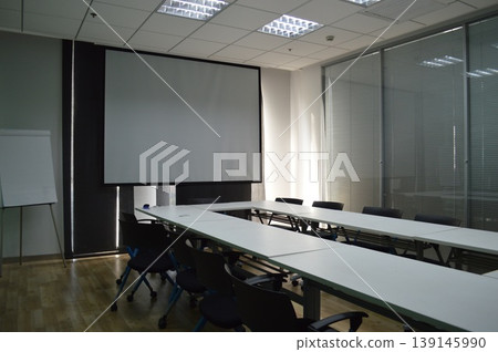 blank screen of empty blank screen in modern office interior blank screen of empty blank screen in modern office interior 139145990