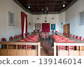 empty wooden table in restaurant 139146014