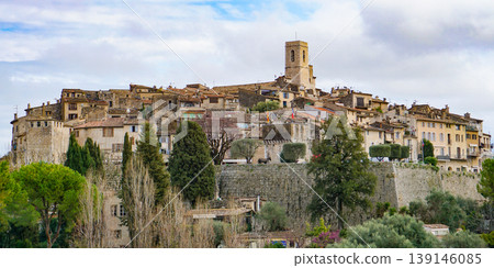 Traditional old stone houses on a street in the medieval town of Saint Paul de Vence, French Riviera, South of France Traditional old stone houses on a street in the medieval town of Saint Paul de Vence, French Riviera, South of France 139146085