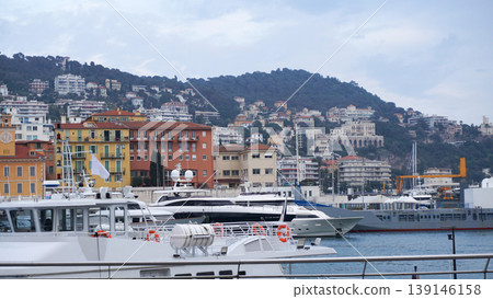 Port Lympia with yachts and sailboats in Nice Port Lympia with yachts and sailboats in Nice 139146158