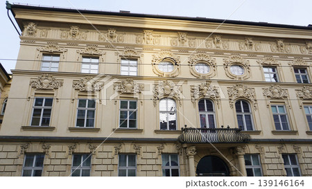 Historic facades at old street of Innsbruck view, alpine city in Tirol, region of Austria Historic facades at old street of Innsbruck view, alpine city in Tirol, region of Austria 139146164