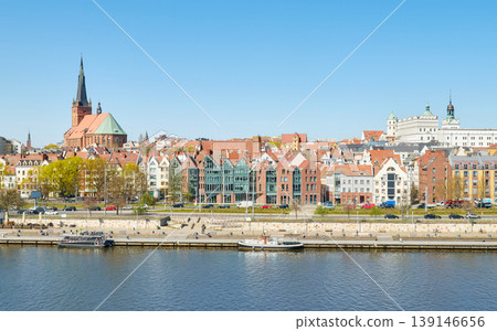 The waterfront in Szczecin on the Oder River, Poland. The waterfront in Szczecin on the Oder River, Poland. 139146656