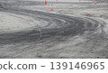 Traces of tires after car drifting on the asphalt  139146965