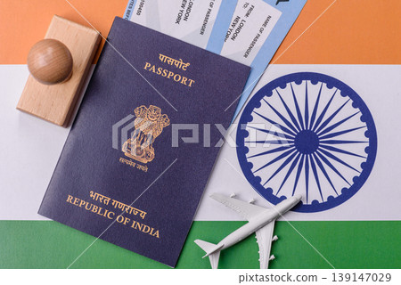 Indian passport, a document for travel, leisure, and work. Passport of India Indian passport, a document for travel, leisure, and work. Passport of India 139147029