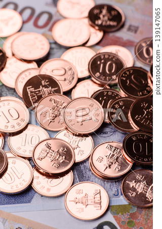 Korea, Korean cash bills, and the won currency for exchange and financial transactions. Korean won Korea, Korean cash bills, and the won currency for exchange and financial transactions. Korean won 139147065