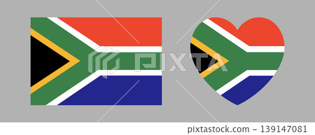 South Africa heart, rectangular flag button, sticker set. Rectangle, heart flag symbol, icon, badge. Flag of South Africa banner, background. National flag sign in heart, square shape. South Africa heart, rectangular flag button, sticker set. Rectangle, heart flag symbol, icon, badge. Flag of South Africa banner, background. National flag sign in heart, square shape. 139147081