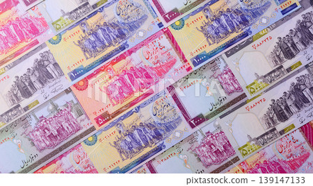 Iranian money, lira currency, banknotes of various denominations, financial transactions. Iran money Iranian money, lira currency, banknotes of various denominations, financial transactions. Iran money 139147133