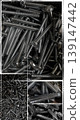 Pattern Of Threaded Different Sizes Bolts Closeup Photo Collage  139147442