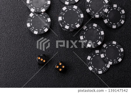 Craps is a casino game played with two dice and chips. Craps with two dice Craps is a casino game played with two dice and chips. Craps with two dice 139147542