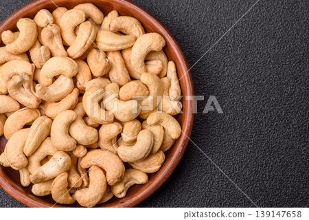 Roasted or raw cashew make a savory snack for a healthy, filling meal. Cashew nuts 139147658