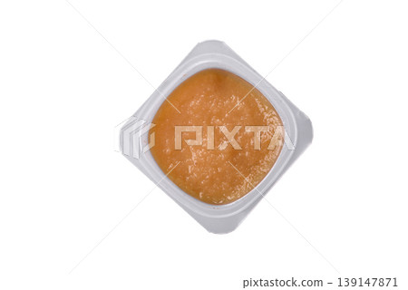 Apple sweet sauce, baby food, canned ingredient for desserts. Apple sauce Apple sweet sauce, baby food, canned ingredient for desserts. Apple sauce 139147871
