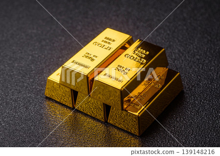 Gold bars or ingots as a metal for bank storage, investments, and financial transactions. Gold bars Gold bars or ingots as a metal for bank storage, investments, and financial transactions. Gold bars 139148216
