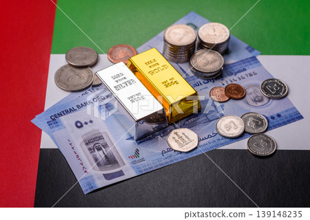Gold and silver bullion or ingots as metals for bank storage, investments. Gold and silver bars Gold and silver bullion or ingots as metals for bank storage, investments. Gold and silver bars 139148235