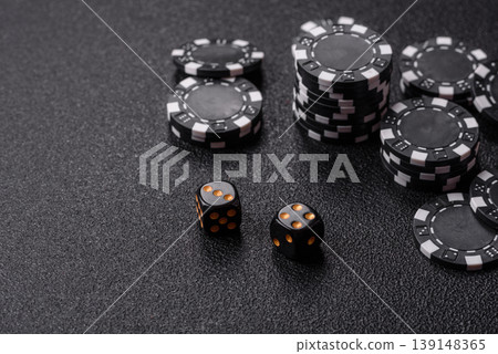 Craps is a casino game played with two dice and chips. Craps with two dice Craps is a casino game played with two dice and chips. Craps with two dice 139148365