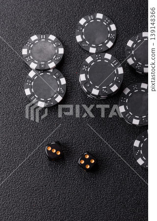 Craps is a casino game played with two dice and chips. Craps with two dice 139148366