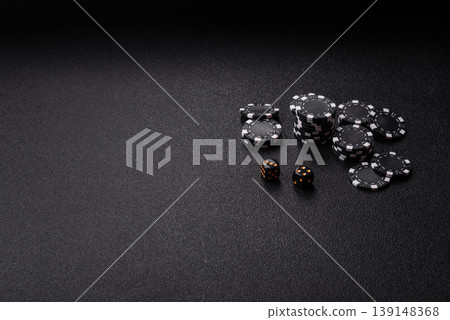 Craps is a casino game played with two dice and chips. Craps with two dice Craps is a casino game played with two dice and chips. Craps with two dice 139148368