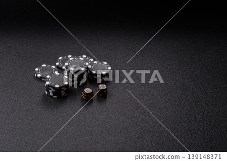 Craps is a casino game played with two dice and chips. Craps with two dice Craps is a casino game played with two dice and chips. Craps with two dice 139148371