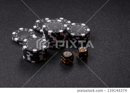 Craps is a casino game played with two dice and chips. Craps with two dice Craps is a casino game played with two dice and chips. Craps with two dice 139148374