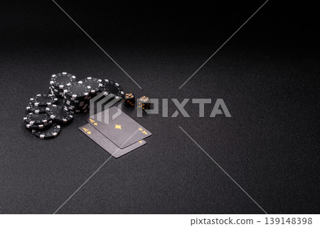 Craps is a casino game played with two dice and chips. Craps with two dice Craps is a casino game played with two dice and chips. Craps with two dice 139148398
