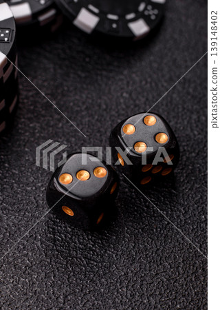 Craps is a casino game played with two dice and chips. Craps with two dice Craps is a casino game played with two dice and chips. Craps with two dice 139148402
