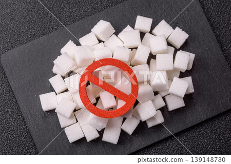 The sugar ban sign as a concept to stop the problem of diabetes, a call to diet. The sugar ban sign The sugar ban sign as a concept to stop the problem of diabetes, a call to diet. The sugar ban sign 139148780
