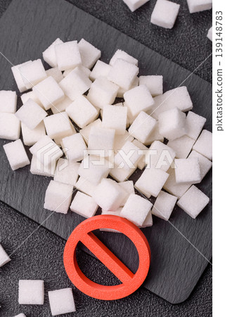 The sugar ban sign as a concept to stop the problem of diabetes, a call to diet. The sugar ban sign The sugar ban sign as a concept to stop the problem of diabetes, a call to diet. The sugar ban sign 139148783