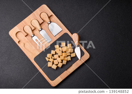 Parmesan cheese cubes for pasta, salads, and other Italian dishes. Parmesan cheese 139148852