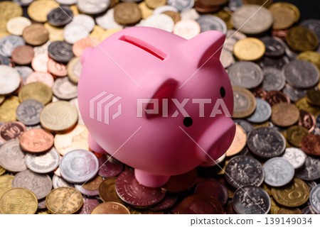 A piggy bank as a concept for storing, accumulating, and saving financial resources. A piggy bank 139149034