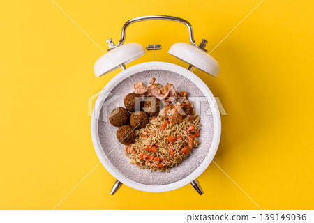 Kabsa or mandi, an Arabic dish with rice and chicken, salt, and spices. Kabsa or mandi Kabsa or mandi, an Arabic dish with rice and chicken, salt, and spices. Kabsa or mandi 139149036