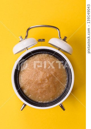 Apple sweet sauce, baby food, canned ingredient for desserts. Apple sauce Apple sweet sauce, baby food, canned ingredient for desserts. Apple sauce 139149043