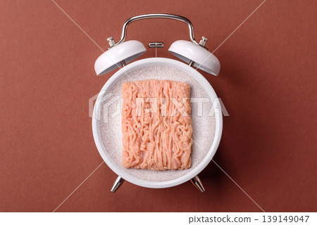 Raw fresh ground chicken, turkey, or pork for burgers or meatballs. Raw ground chicken 139149047