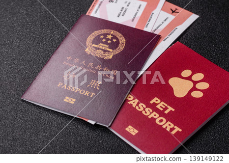 China, Chinese passport with money and flight tickets. Chinese passport China, Chinese passport with money and flight tickets. Chinese passport 139149122