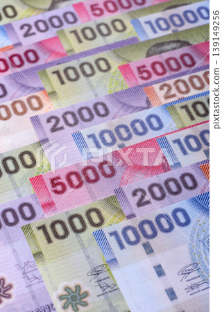 Chilean paper currency, peso, for financial transactions and exchange. Chilean peso currency Chilean paper currency, peso, for financial transactions and exchange. Chilean peso currency 139149256