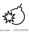 Cherry Bomb Icon With Explosion for Fireworks - Independence Day 139149589
