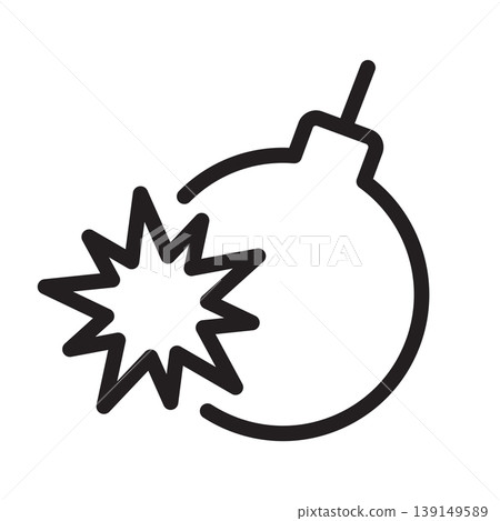 Cherry Bomb Icon With Explosion for Fireworks - Independence Day Cherry Bomb Icon With Explosion for Fireworks - Independence Day 139149589