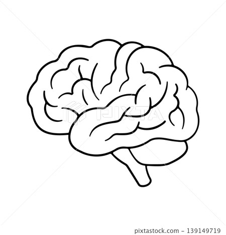 Black brain outline icon, without background Black brain outline icon, without background 139149719