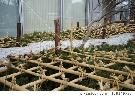 A sturdy snow fence 139149753