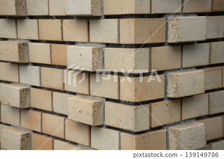 A tiled wall with protrusions A tiled wall with protrusions 139149786