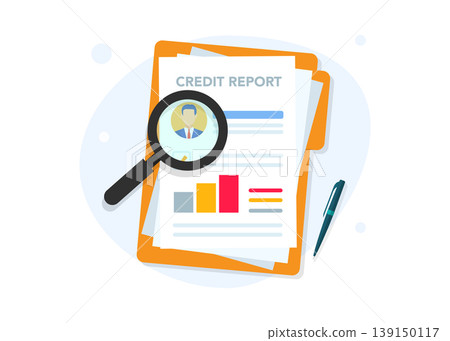 Credit report personal analysis stock illustration. Credit report personal analysis stock illustration. 139150117