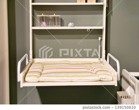 Spaceefficient baby changing setup. Functional and attractive baby care area with efficient storage 139150810