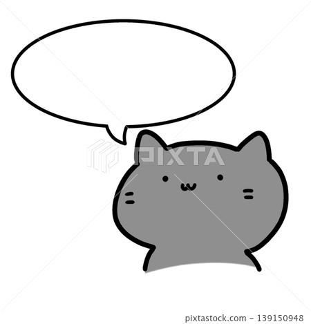 Illustration of a black cat peeking out and a speech bubble (plain / for adding text) Illustration of a black cat peeking out and a speech bubble (plain / for adding text) 139150948