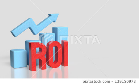 Return on Investment ROI Growth Concept with Bar Chart and Arrow 3d render. Return on Investment ROI Growth Concept with Bar Chart and Arrow 3d render. 139150978