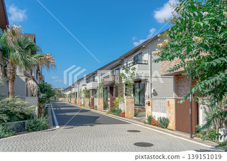 獨立式住宅與清爽的藍天 獨立式住宅與清爽的藍天 139151019