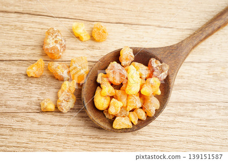 Frankincense or olibanum aromatic resin used in incense and perfumes. 139151587
